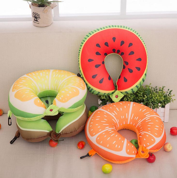 Orange Kiwi Watermelon U Shaped Neck Pillow Cartoon Foam Particle Plush Toy