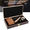 3Pcs/set Shaver Kit Manual Razor Beard Brush Shaving Strop Wooden Box Gift Set