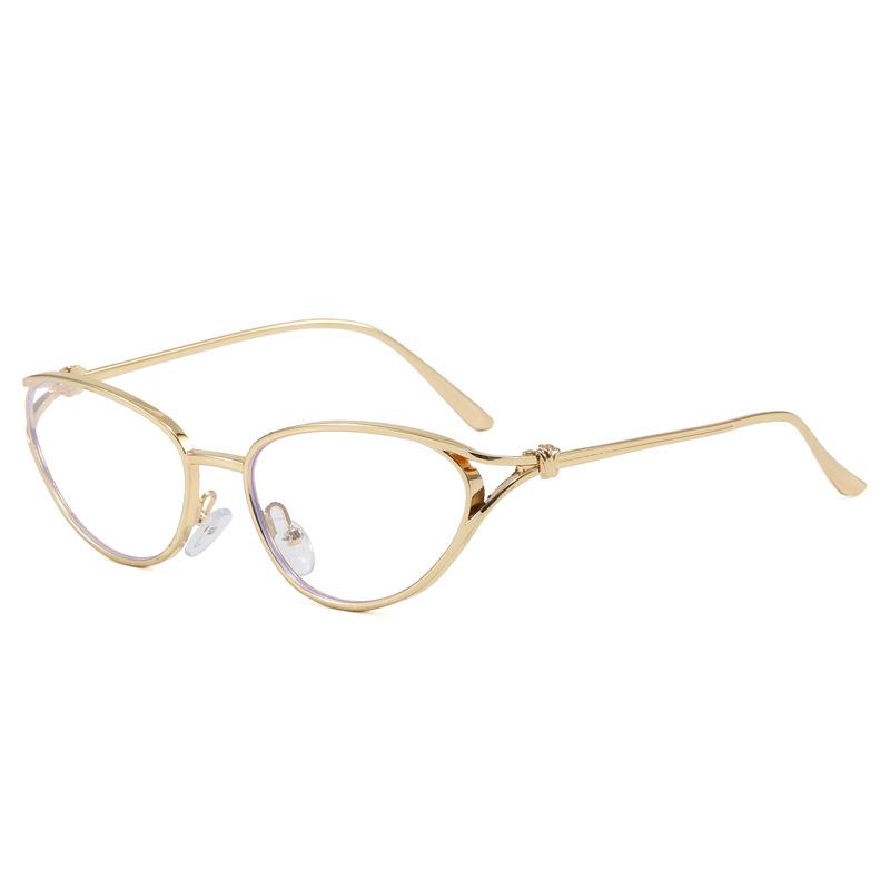 Trendy fashion flat glasses marine sunshade sunglasses small frame round face square face metal full frame glasses