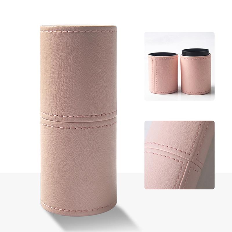 

Ведро для кистей для макияжа из искусственной кожи, портативная дорожная косметичка, многофункциональная пыленепроницаемая водонепроницаемая кисть для макияжа, косметический инструмент розовый