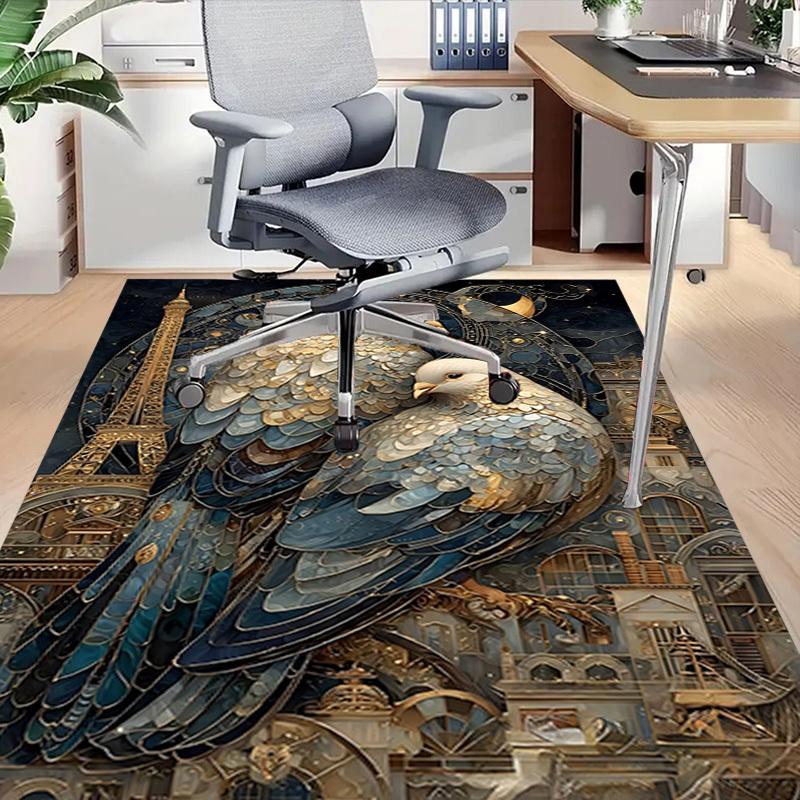 1PC Doves Paris Extra Large Non Slip Floor Carpet, Office, Family, Bedroom Large Area Rug Indoor Rugs, Vibrant Colors
