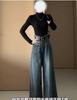 Women's Plus Velvet Warm Black Slim Fit Long Sleeve Top, High Neck Base Layer, Suitable for Autumn/Winter Outerwear