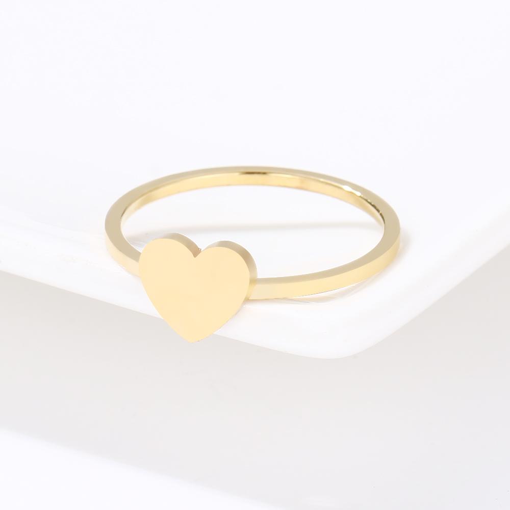 DOTIFI For Women Rings Peach Hearts Stainless Steel Gold Color Fashion Jewellery Ring Stacked R171