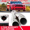 63mm Double Outlet Stainless Steel Chrome Car Muffler Exhaust Pipe Tip End Trim Modified Tail Throat Car Liner Pipe Silver Tools
