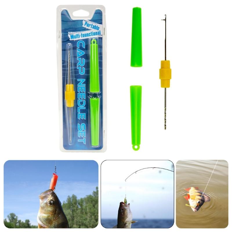 Portable Fishing Baits Drill Replacement Double Head Fishing Baits Needle Fish Drill Tackle Rigging Tool Easy To Use