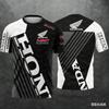 Honda Racing Męska Geometria Drukowana 3D Koszulka Motocyklisty Sportowa Krótki Rękaw Lekka Outdoorowa Koszulka