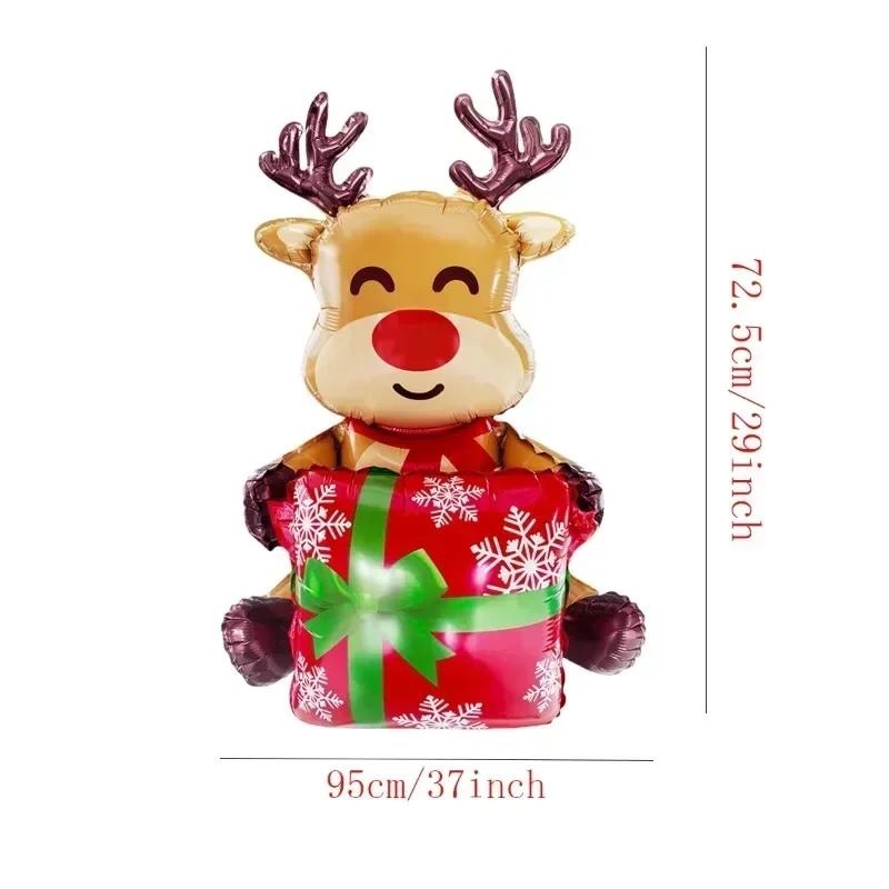 

Standing Santa Claus Foil Balloon 2025 Number Balloons Christmas Decoration for Home Navidad New Year Party 2025 Decor Supplies 1PC оленевий