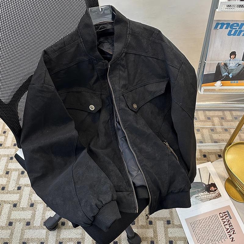 

Cleanfit short tooling jacket men s autumn American retro baseball jersey trendy brand old Harrington jacket M