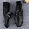 Fashion Non-Slip Outdoor Loafers Moccasins All-match Mens Casual Shoes Comfortable Leather Man Slip On Flats Soft Bottom Business Shoes