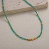 S925 Sterling Silver Natural Chalcedony Colored Treasure Necklace Women'S Fashion Personality Pure Handmade String Broken Silver