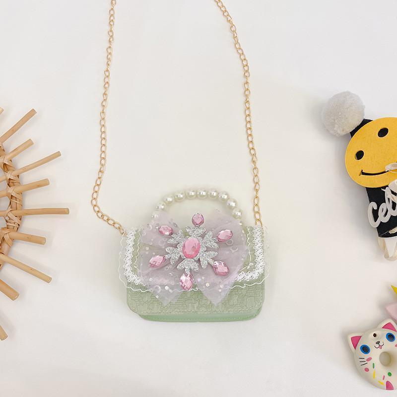 Charming Princess Handbag For Kids In Vibrant Colors With Single Shoulder Strap For Easy Carry Snow Green