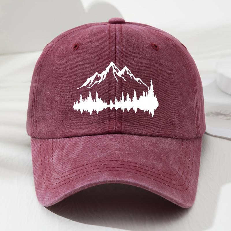 

Retro Mountain Print Soft Top Baseball Cap Unisex Fashion Outdoor Sports Fishing Cap кларет