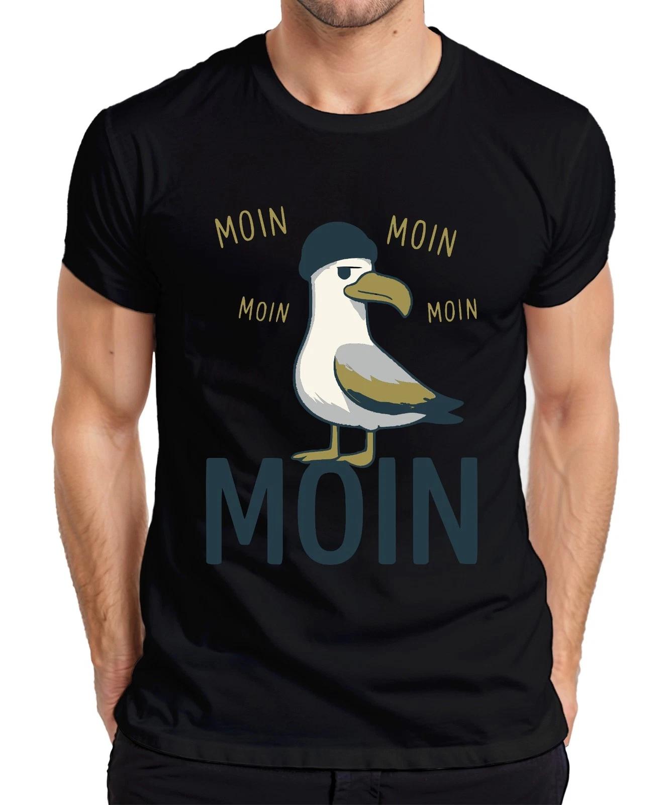 Moin Möwe Norddeutschland Küste Nordsee Maritim Lustig Seemöwe Herren T-Shirt XXL