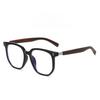 Tr Retro Woodgrain Blue Light Blocking Glasses With Clear Frame For Stylish Office Wear