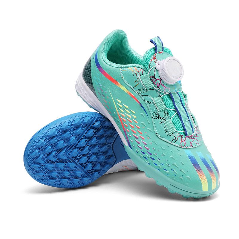 TaoBo Kid Size 29-38 Soccer Shoes with Quick Lace Knob Breathable and Non Slip Competition Training Football Shoes