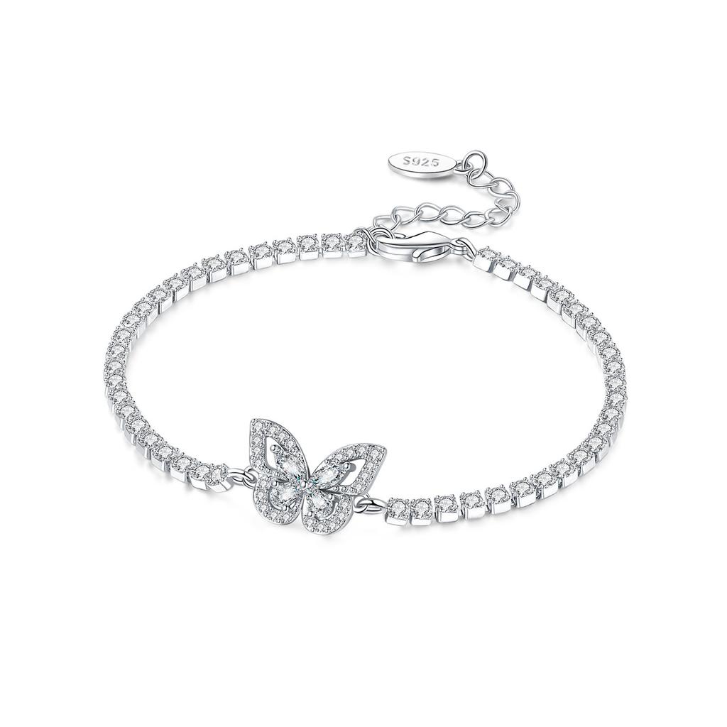 New 925 Silver Exquisite Golden Starry Bracelet Chain Link Women Bracelet Birthday Festival Jewelry Gifts