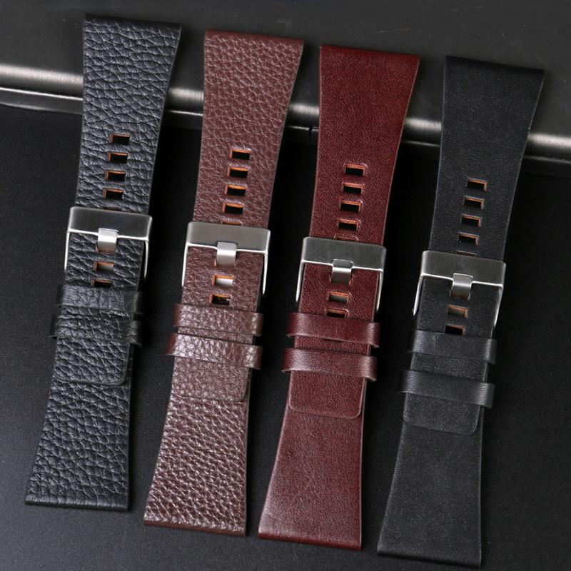 26MM 28MM 30MM 32MM Per Orologi Diesel Uomo Polso Taglia Grande Cinturini Orologio Nero Polizia Marrone Vera Pelle di Vitello Cinturino
