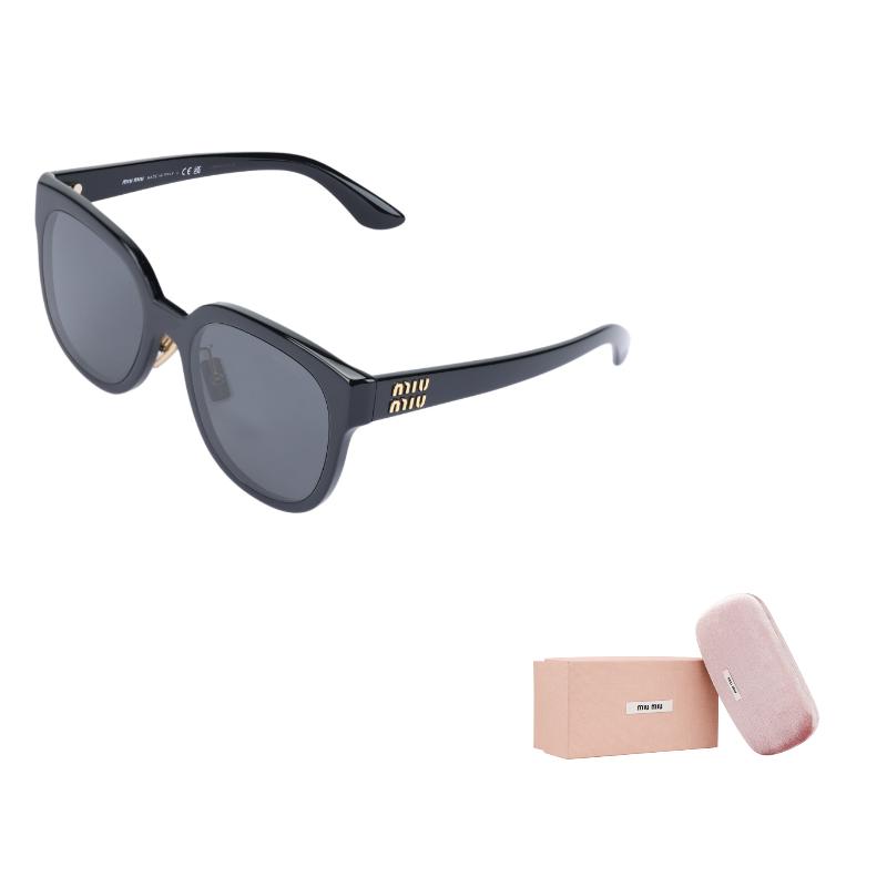 MIU MIU Square Sunglasses With Letter Logo Women Sunglasses Black SMU01Z_E1AB_F05S0_C_055