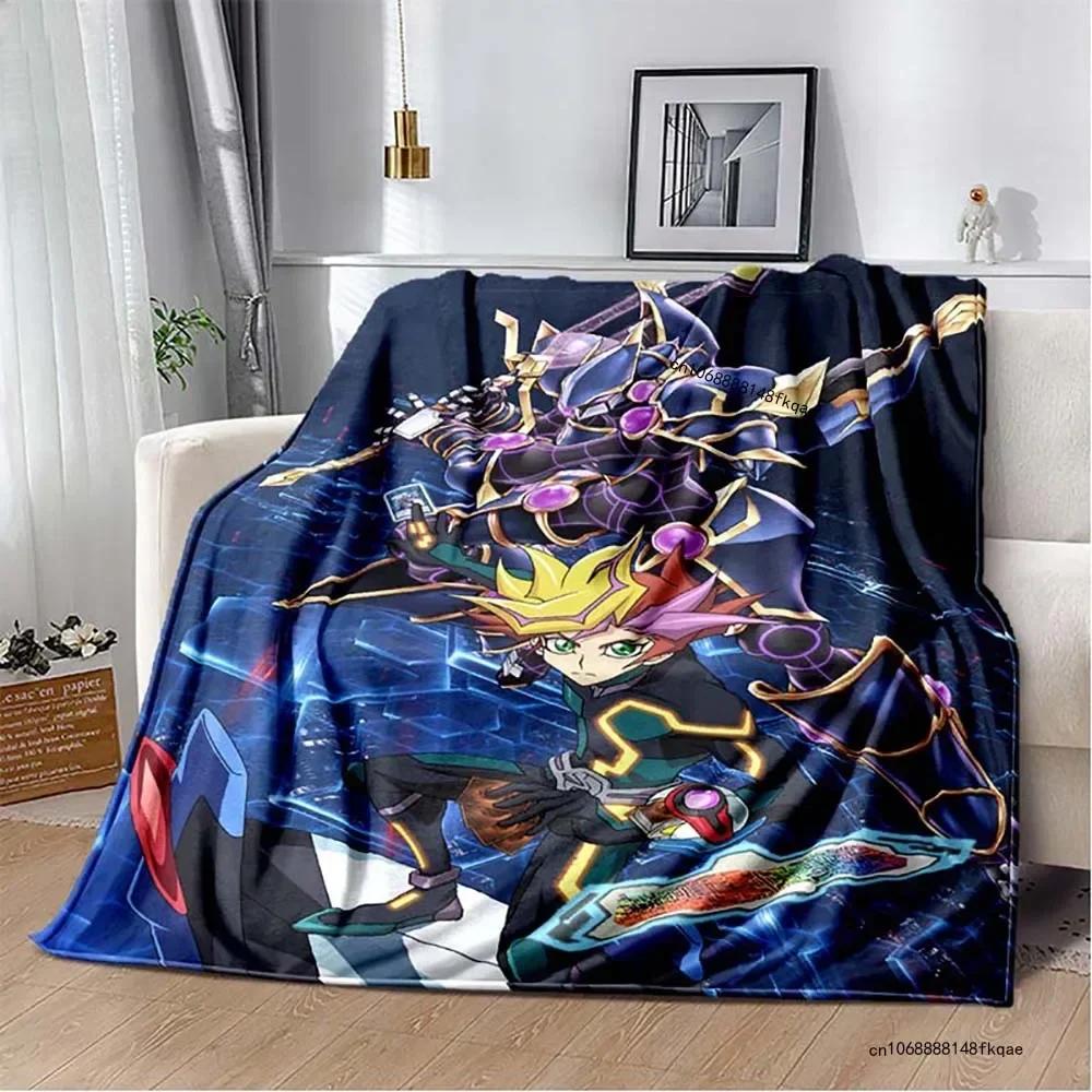 Anime Yu Gi Oh Card Yugioh Throw Blanket Blue Eyes White Dragon Anime Cartoon Soft Plush Blanket Bedroom Bedspread Home Decor