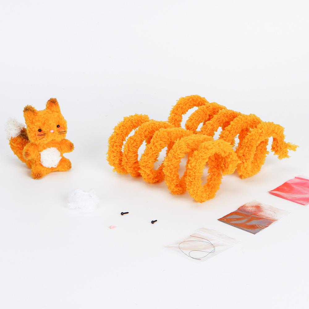Colorful Chenille Stems Pipe Handmade Squirrel&Orangutan&Fox&Hedgehog Plush Twist Sticks DIY Material Package for Kids&Adult