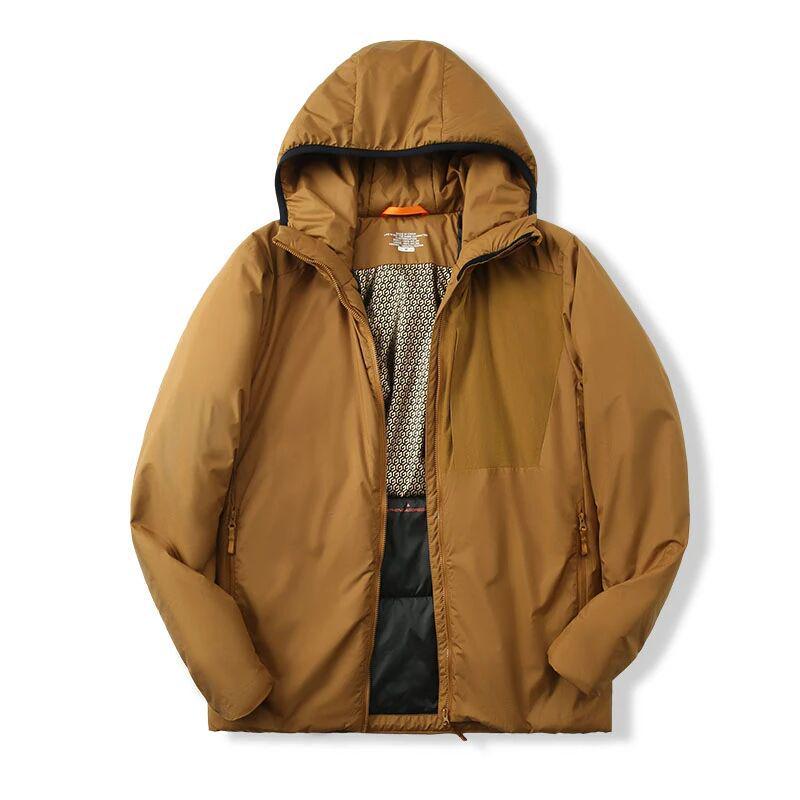 Men s Winter Graphene Hooded Jacket: Cold-Resistant, Waterproof, Windproof, Versatile, High-Quality Lock-in Temperature Coat Large жёлтый
