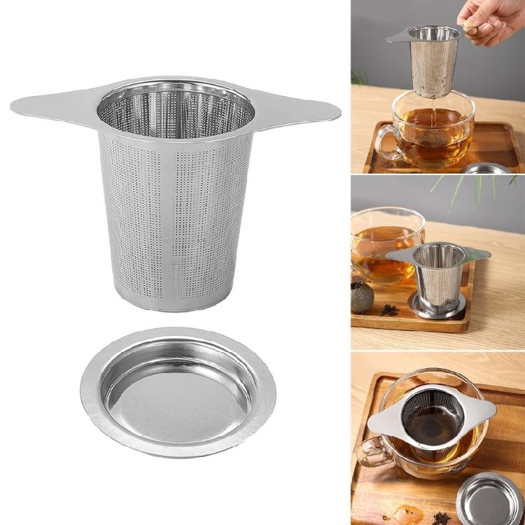 Multifunctional Tea Strainers Fine Tea Infuser with Lid and Double Handle