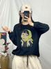 Damen Hoodie mit künstlerischem Cartoon-Print - Frühling/Herbst Lässig Rundhals Langarm