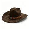 Faux Suede Western Cowboy Hat Decorative Concho Band Western Ranch Hat Cowgirl Hat  Western Outfits