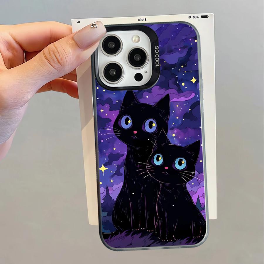 Étui souple pour iPhone 16e 11 12 13 Pro Max 14 15 16 Plus Art Van Gogh Chat