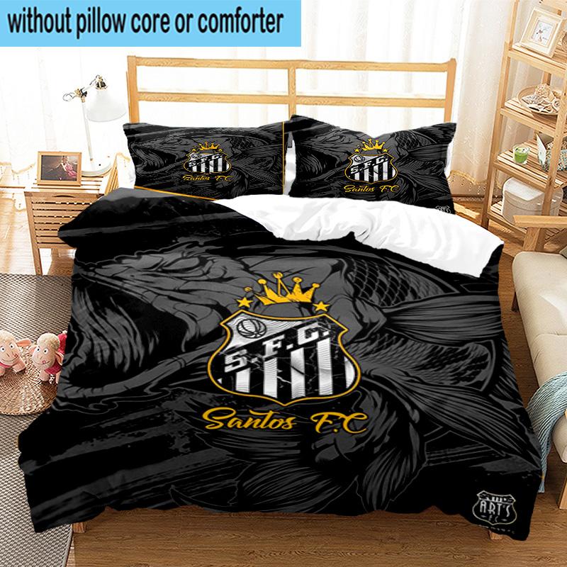 3pcs Powerful Football Crest Design Printed Bedding Set Duvet Cover Closure Includes 1 Duvet Cover & 2 Pillowcases Bedding Sets Home Decor Gifts