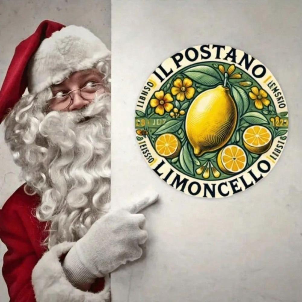 Vintage Italian Lemon Round Metal Poster Wall Decor