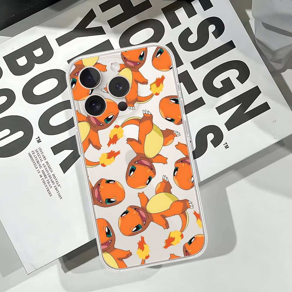 Cute Cartoon P-Pokemon Phone Case For IPhone 17 16 15 14 Plus 13 12 11 Pro Max Phone Back Cover Transparent Shockproof Cover