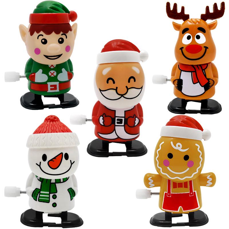 Walking Wind-up Christmas Toys: Santa, Snowman & Reindeer for Kids