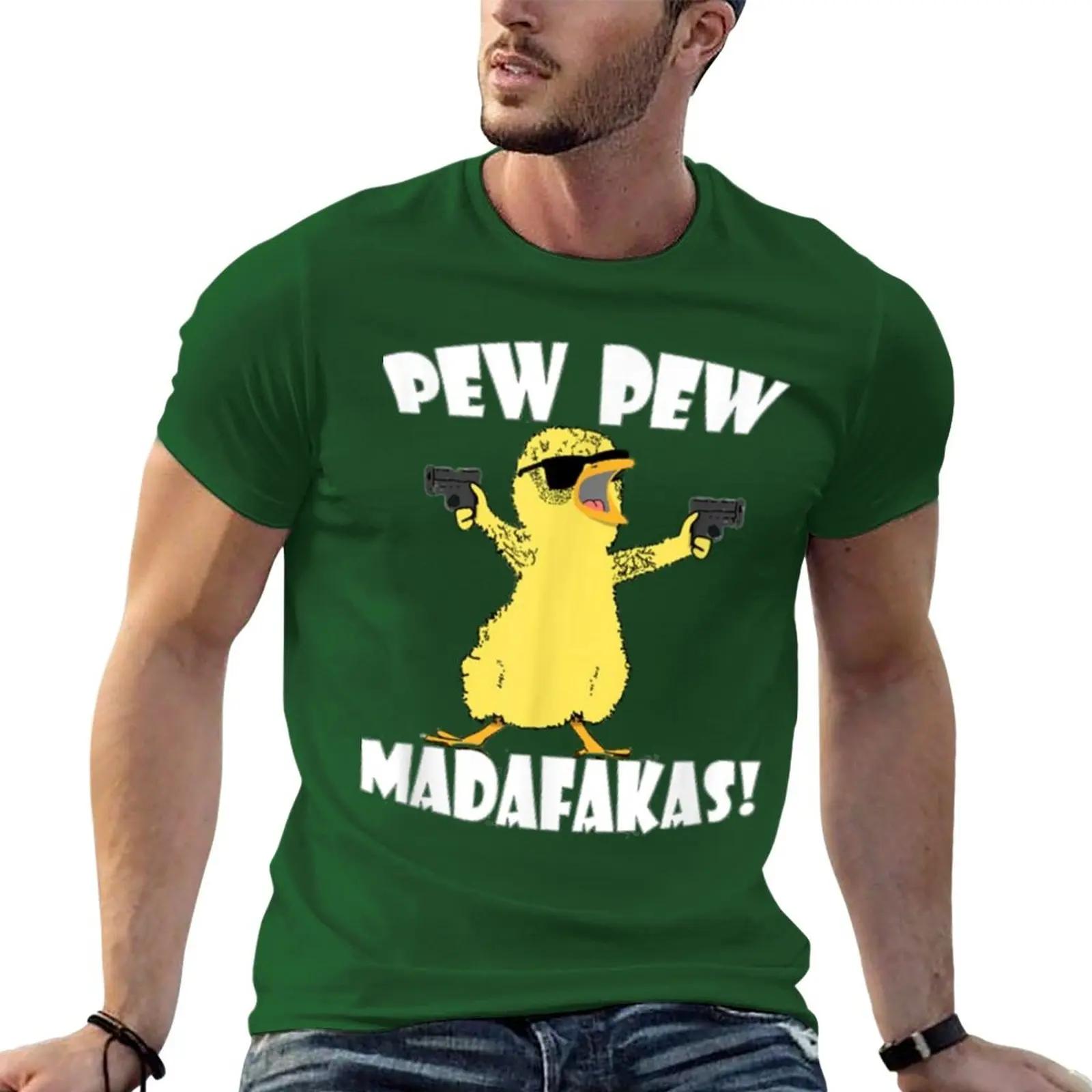

Pew Pew madafakas chicken gun TShirt customizeds blacks mens graphic tshirts pack 4XL