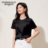 Mark Fairwhale Women's Short Sleeve Round Neck Slim Fit Solid T-Shirt