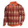 Herre Jul Bomull Genser Langermet Utendørsskjorte Vintage Kordfløyel Knapper Ståkrage Skjorte Casual Genser Juleprint Topp
