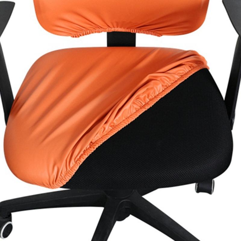 Elastic Fit Water Resistant Office Computer Chair Cover PU Leather Antislip Long Lasted Seat Cushion Protector