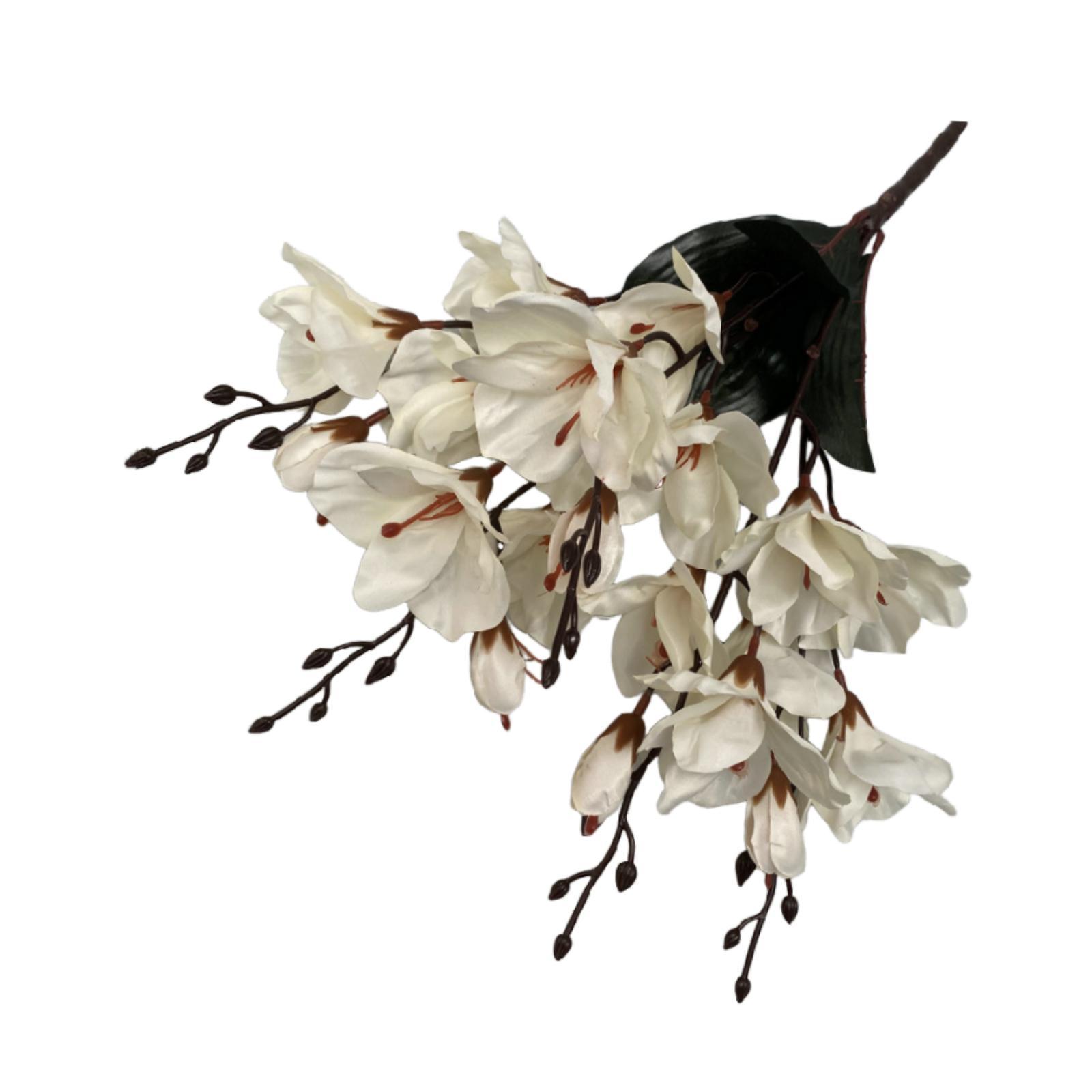 Artificial Magnolia Flowers Lifelike Faux Magnolia Flower Bouquet Table белый
