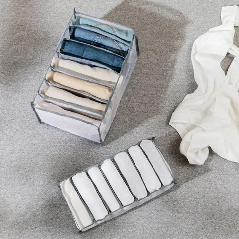 Jeans Socks Pants Storage Compartment Boxes Drawer for Closet Wardrobe, Clothes Separation Organizer