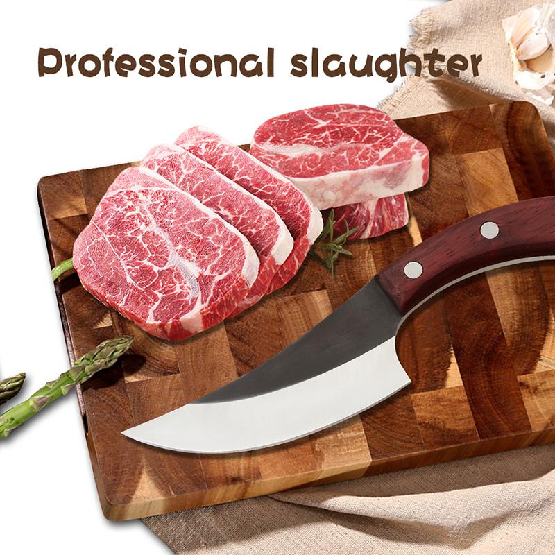 5.5 Inch Butcher Knife Handmade Forged Chef Cooking Kitchen Knives BBQ Tool Gift Leather Sheath