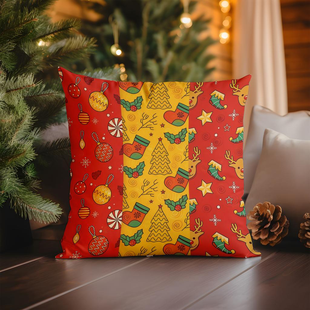 Christmas Vintage Throw Pattern Cushion Cover Suitable for Sofa Bedroom Car Pillow Cover
