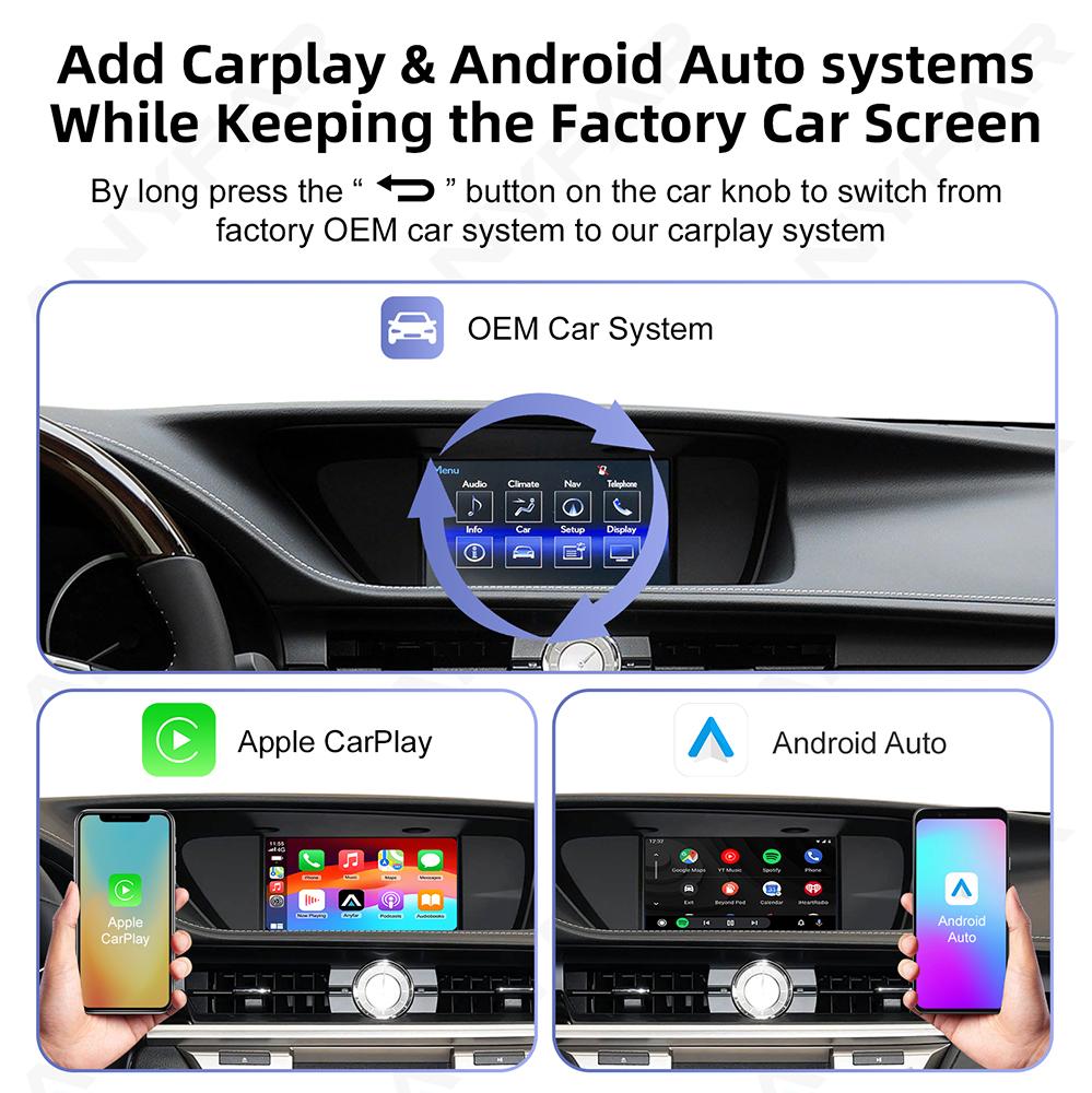 For Apple CarPlay For Lexus ES NX200 NX ES300 ES IS250 2014-2017 Wireless Android Auto Navigation Stereo Oem Screen Upgrade