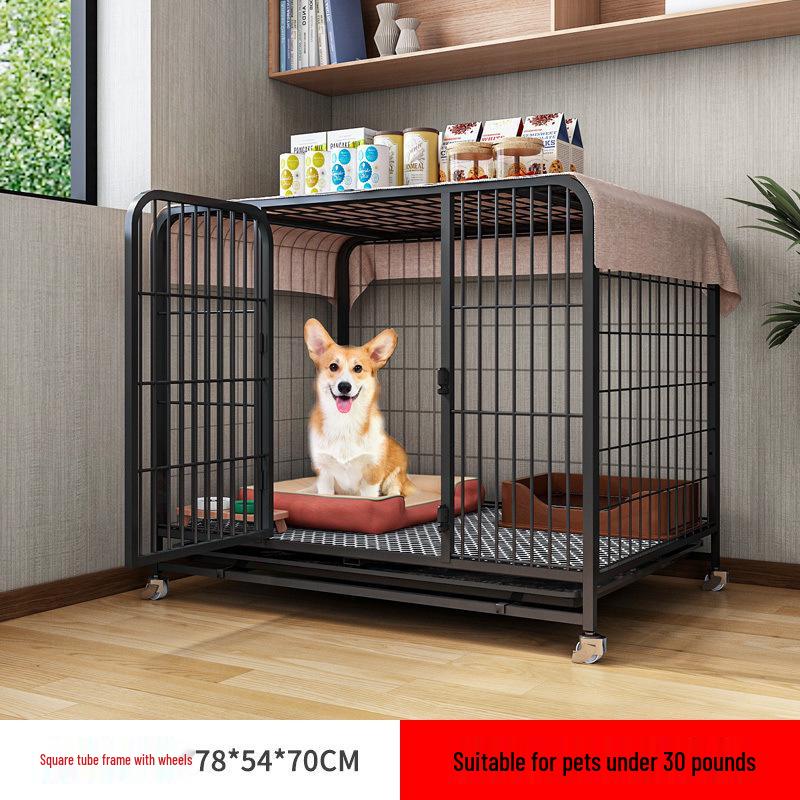 Indoor Dog Cage with Toilet for Medium to Large Breeds - Border Collie, Golden Retriever, Bichon