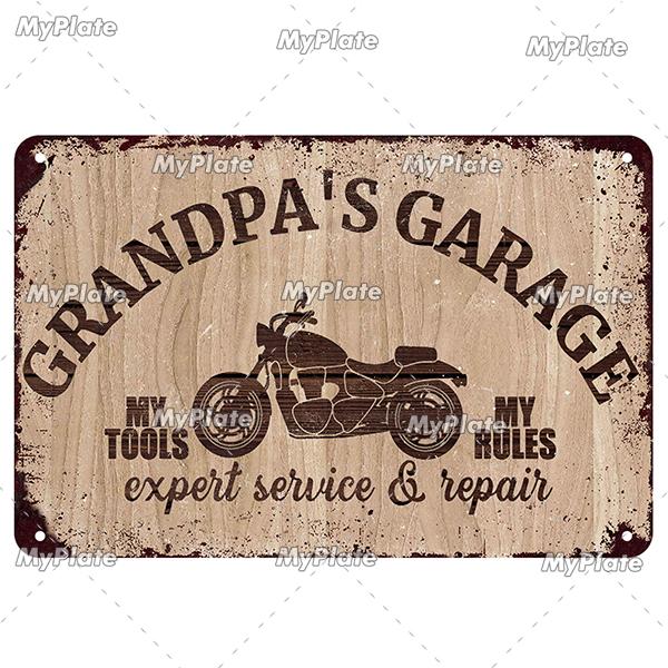 Vintage Tool Rules Retro Plaque Tin Sign Man Cave MOTOR OILS Metal Sign Wall Decor For Garage TIRES Plate Car Service Poster