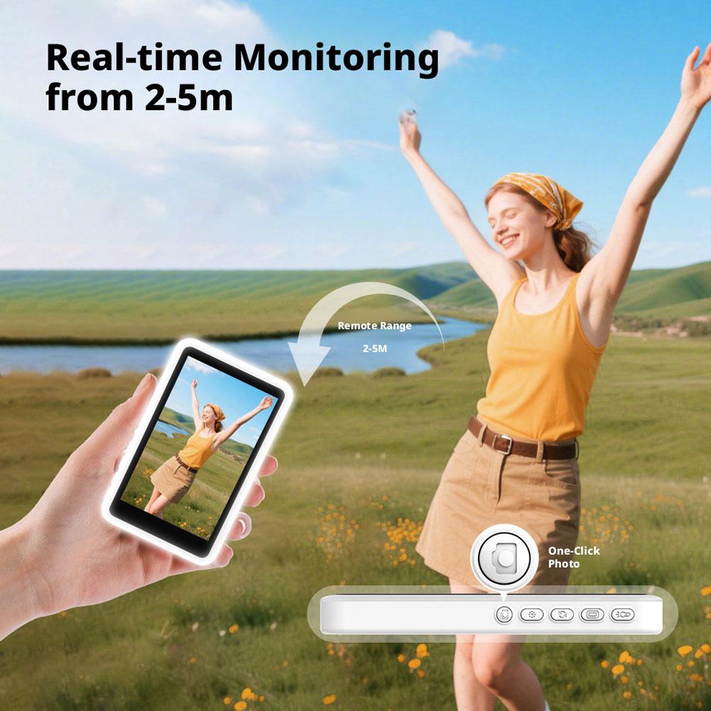 Tri Color Adjustable Wireless Rear Projector Selfie Monitor Screen Vlog Screen Magnetic Phone Rear Camera For Selfie Live Stream