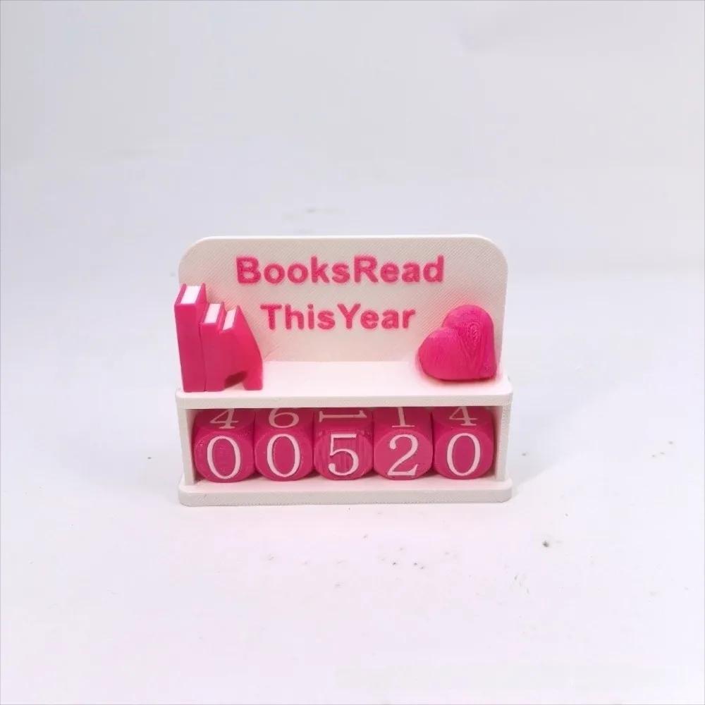 3D Printed 3D Book Read Counter Manual Counter Books Read This Year Sign Book Tracker Book Lover Sign Reading Counter