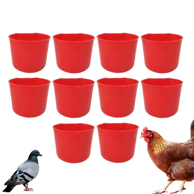 Chicken Water Cups Bird Food Feeder Bowl Portable Hangable Wide Mouth Water Feeding Cup 8oz for Farm Coop Chicken Birds