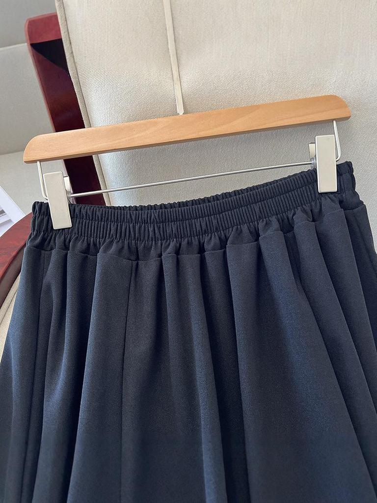 2025 Plus Size High Waist A-line Swing Skirt for Women - Slimming Mid-length Umbrella Design in Sizes 200/300 Jin