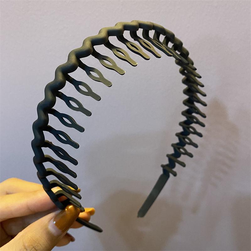 

Корейские модные повязки для волос с длинными зубцами для женщин, нескользящие расчески для волос, однотонные геометрические ободок, женские аксессуары для волос для девочек 1PCS чёрный