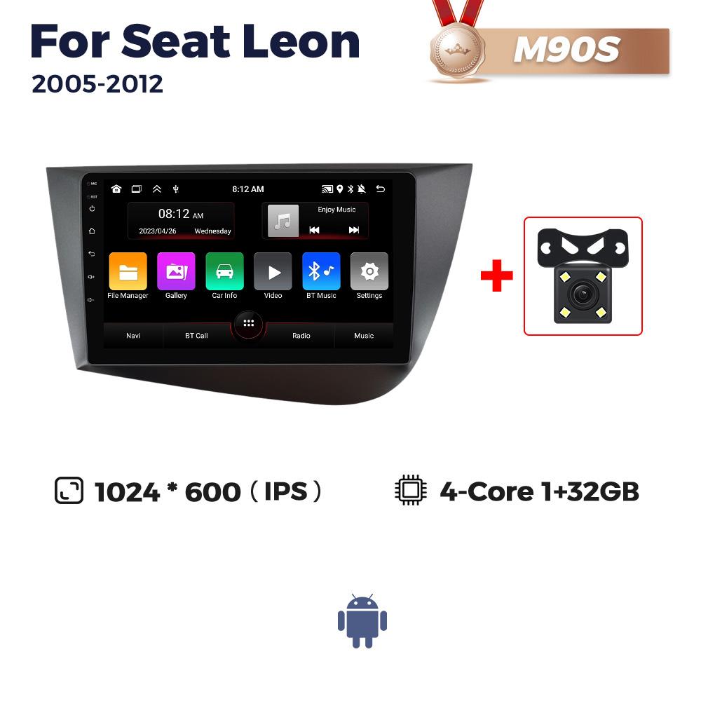 8-Core 8+256G Android Car Radio Stereo For Seat Leon 2 MK2 LHD 2005-2012 Video Player GPS Auto Wireless Carplay 2Din Head Unit